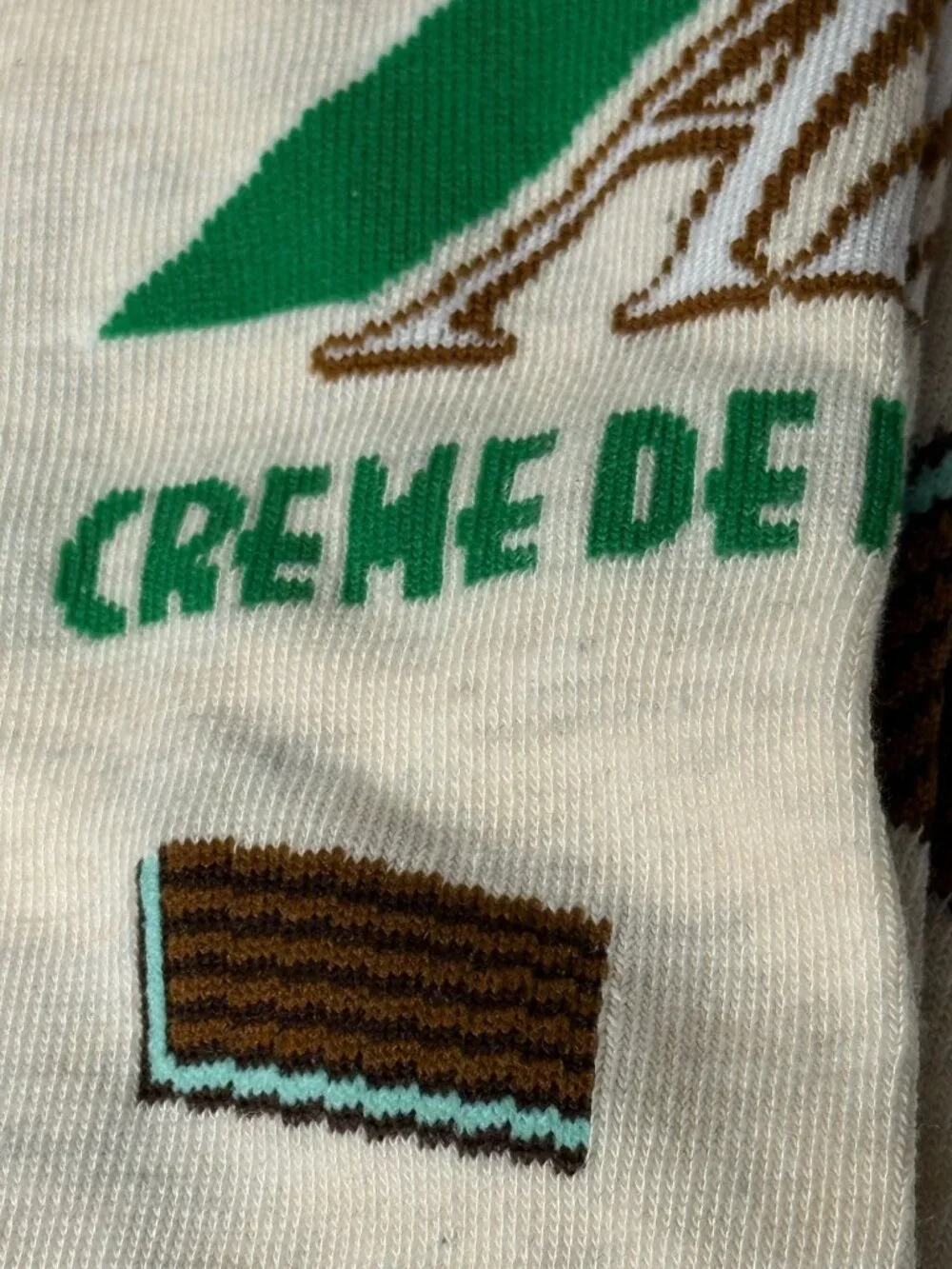 Andes Creme De Menthe Crew Socks Mens 10-13 Green Candy Novelty NWT